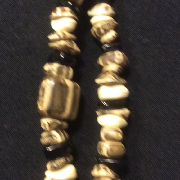 Sold Tribal Double Strand Beaded Necklace Brown - Picture 7 of 8