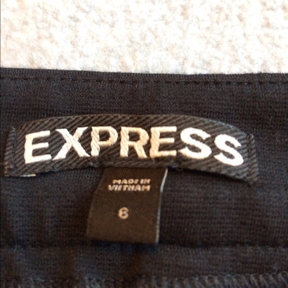 Express Black Gray Leather Trim Pencil Skirt - Picture 6 of 7