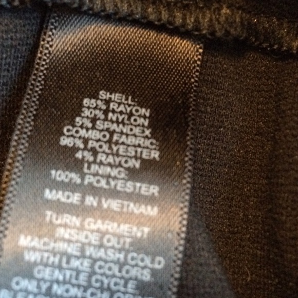 Express Black Gray Leather Trim Pencil Skirt - Picture 7 of 7