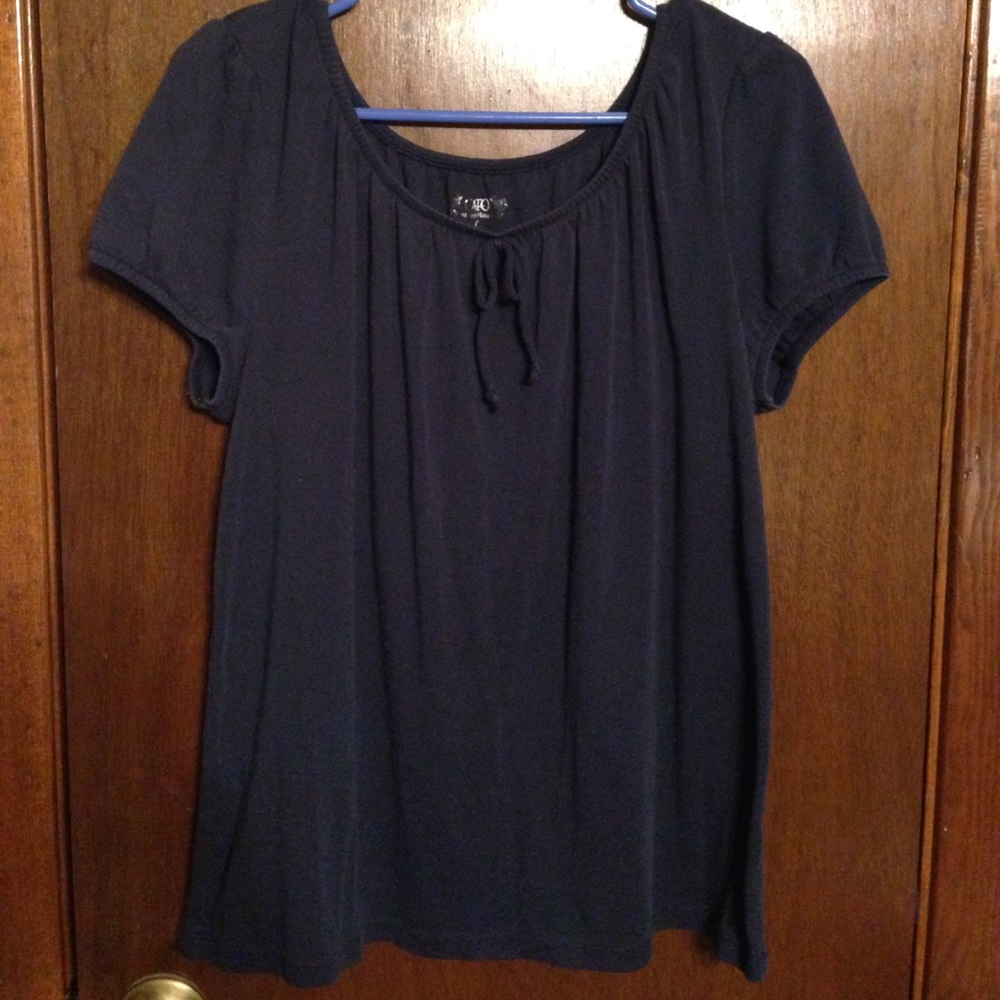 Navy Blue Short Sleeve Top