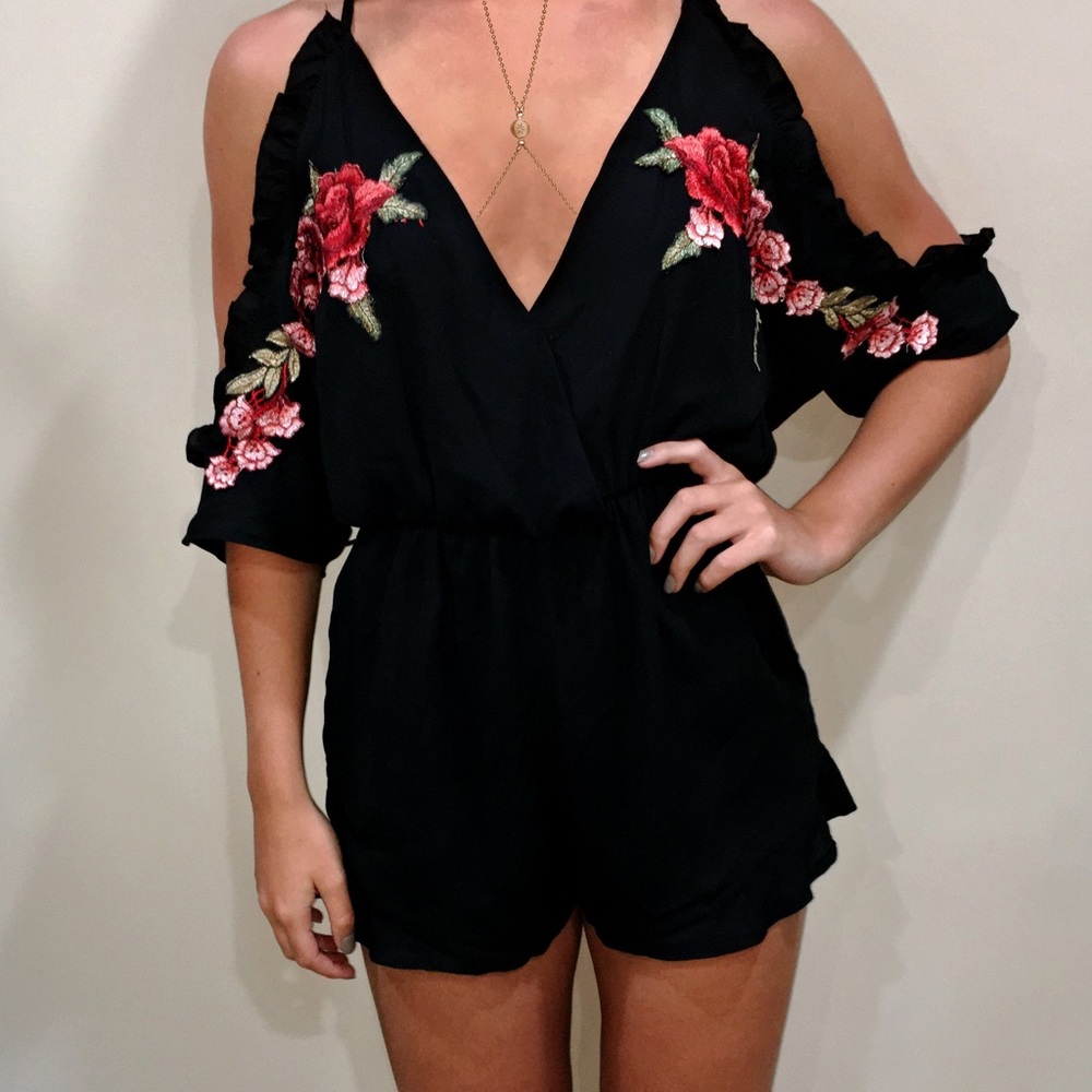 Off the Shoulder Floral Romper