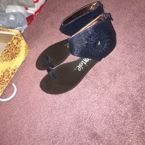 Blue high sandals