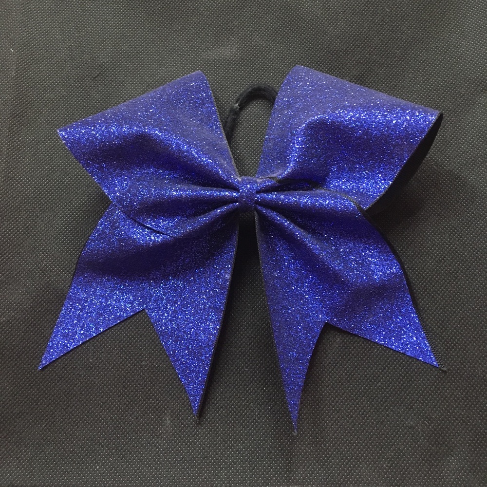 Blue Sparkle Cheer Bow