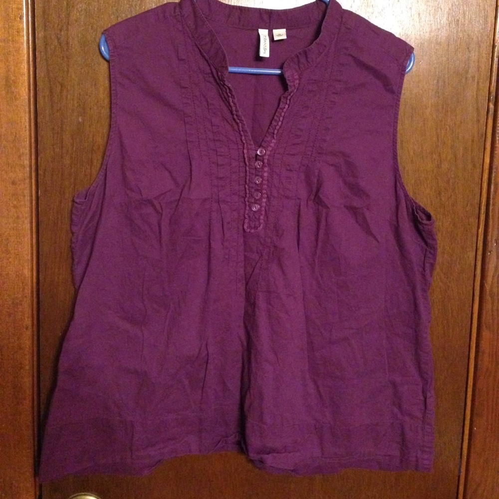 Purple Button Tank Top