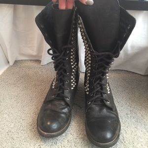 Steve Madden studded combat boots