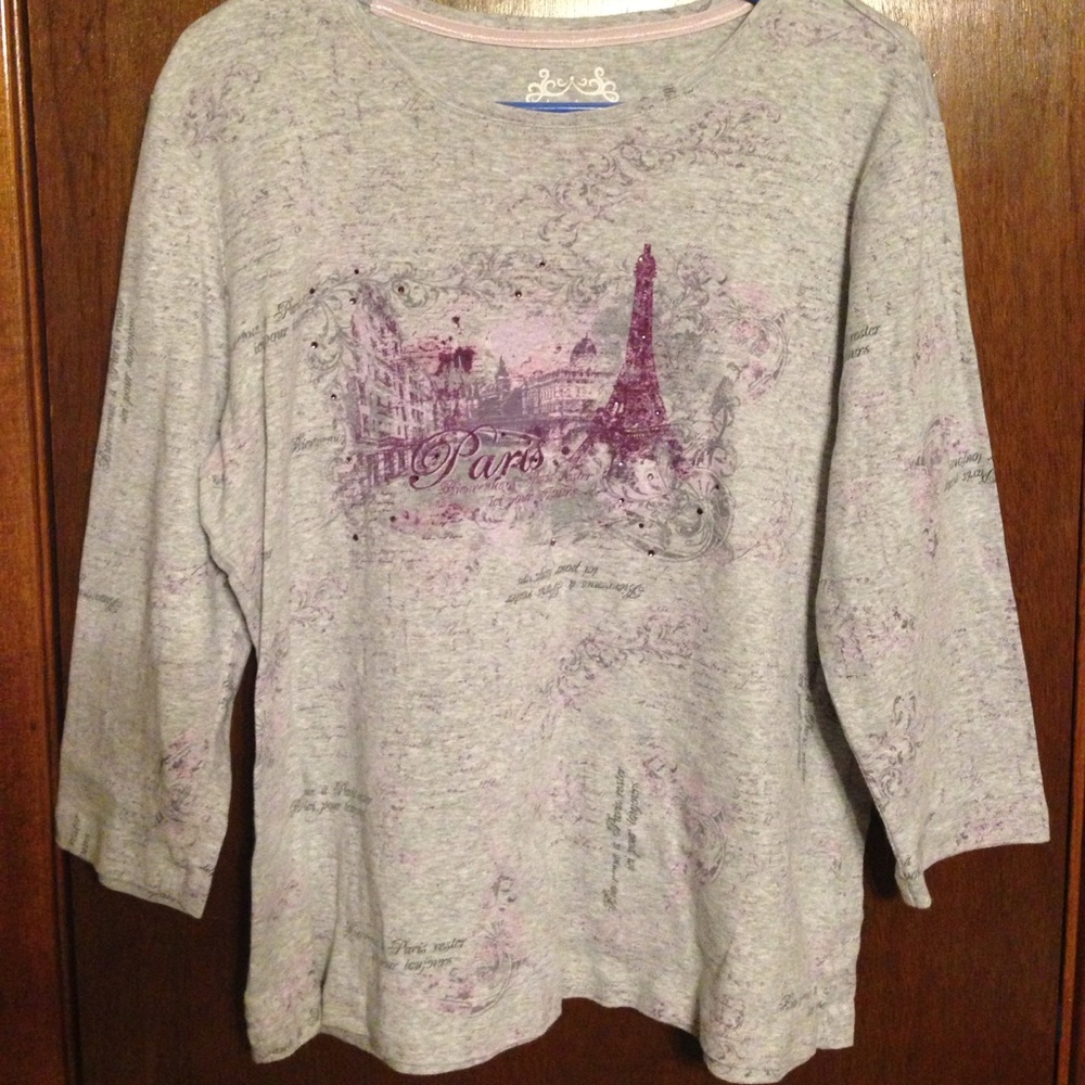 "Paris" 3/4 sleeve Cotton Top