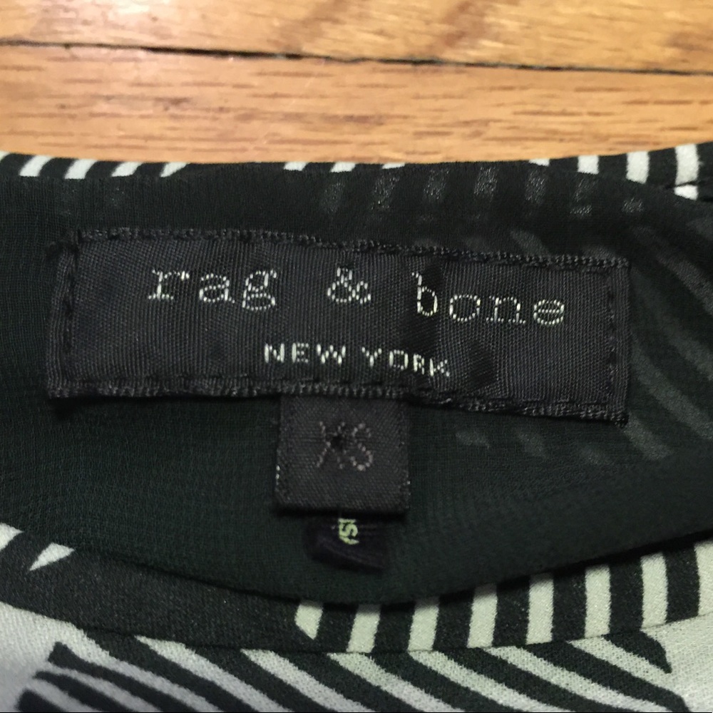 Rag & Bone green/white silk sleeveless shirt - XS - Picture 3 of 4