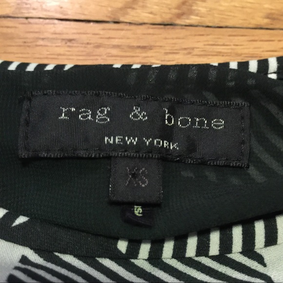 Rag & Bone green/white silk sleeveless shirt - XS - Picture 3 of 4