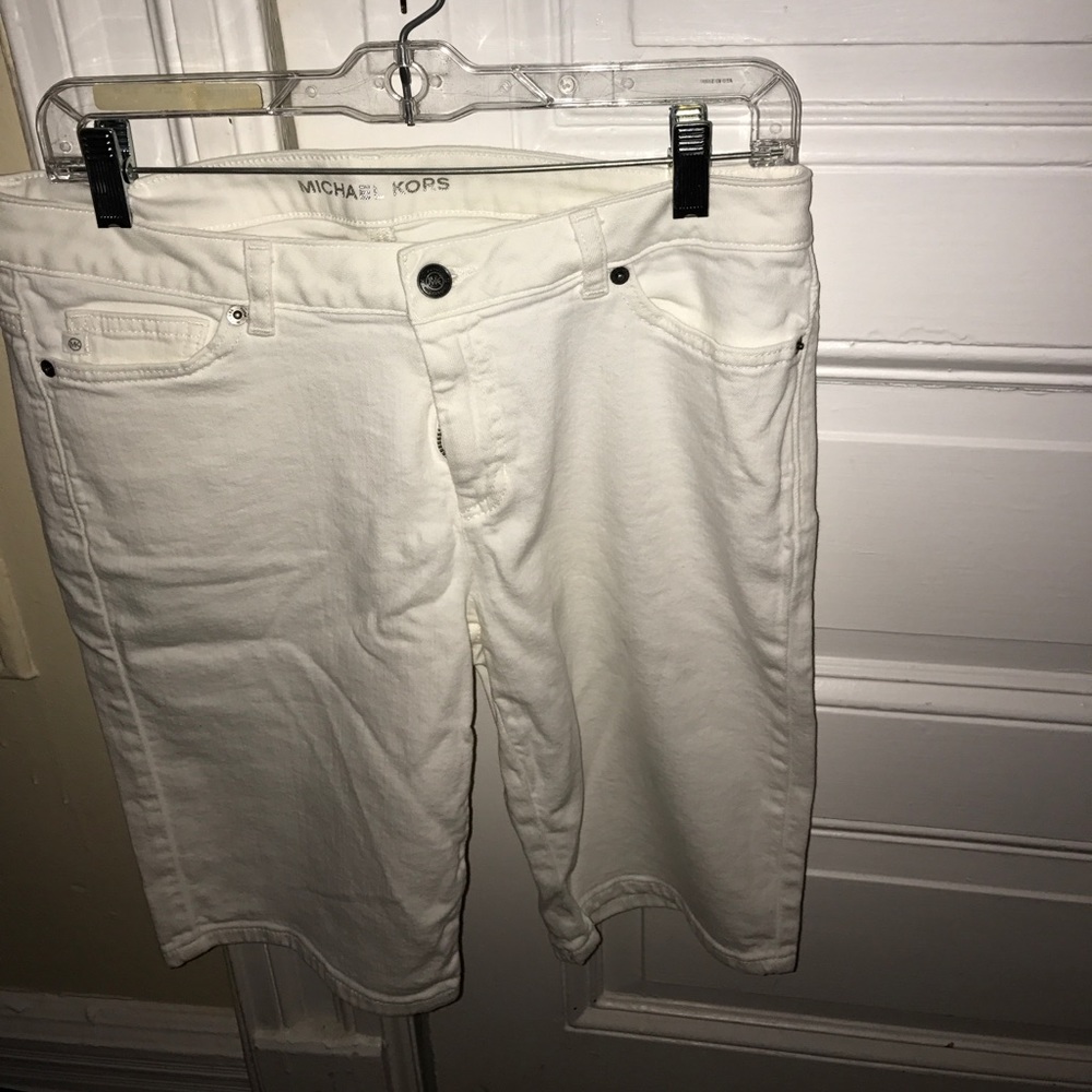Michael Khors white denim shorts
