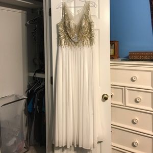 White sequined prom dress