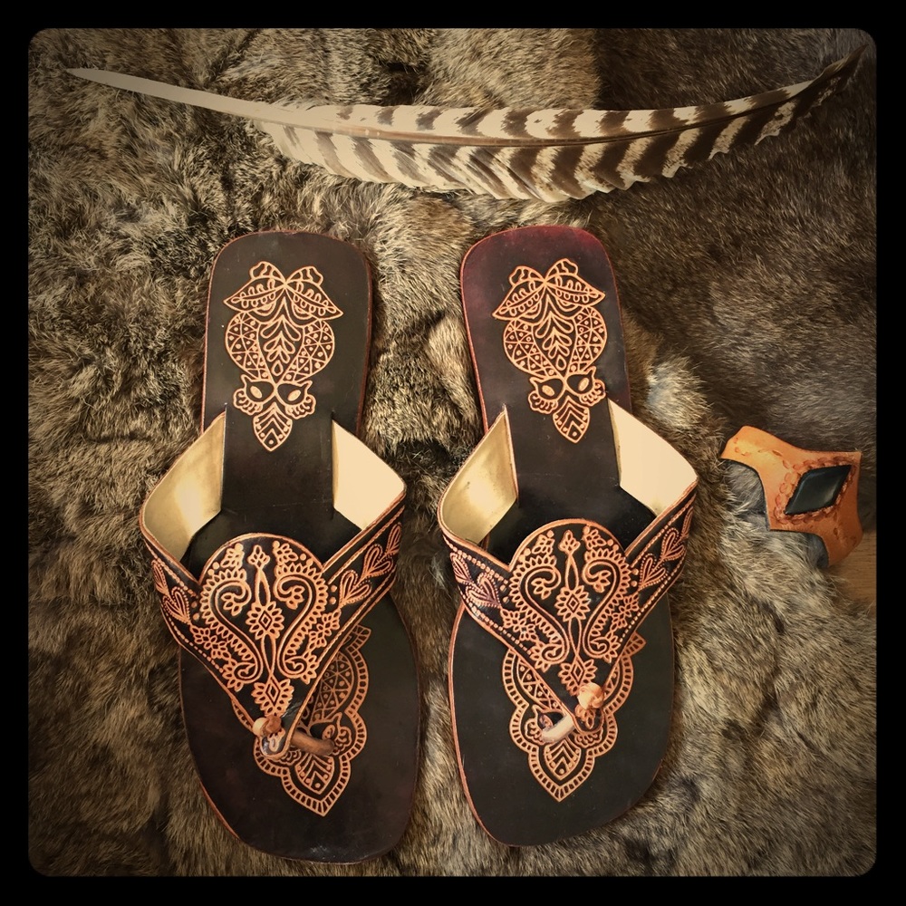 Boho Leather Indian Sandals