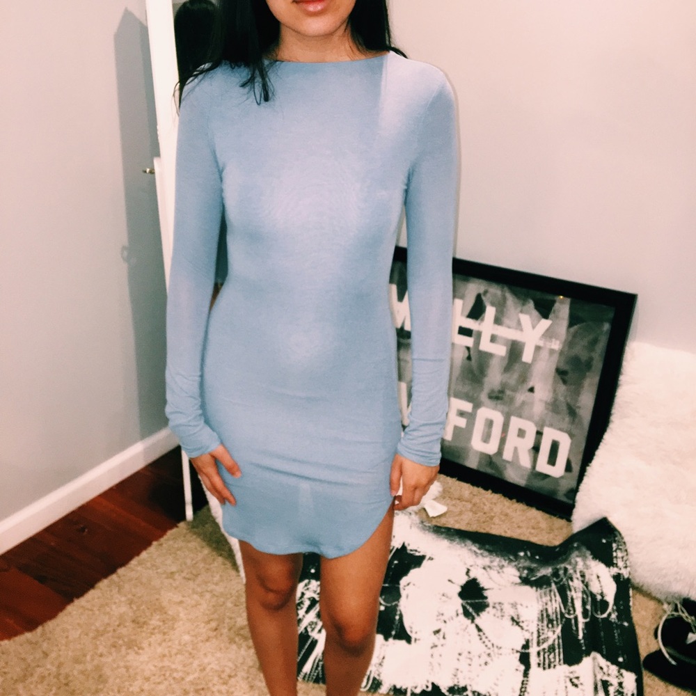 blue bodycon dress