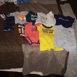 10  three month boys onesies/rompers/overalls