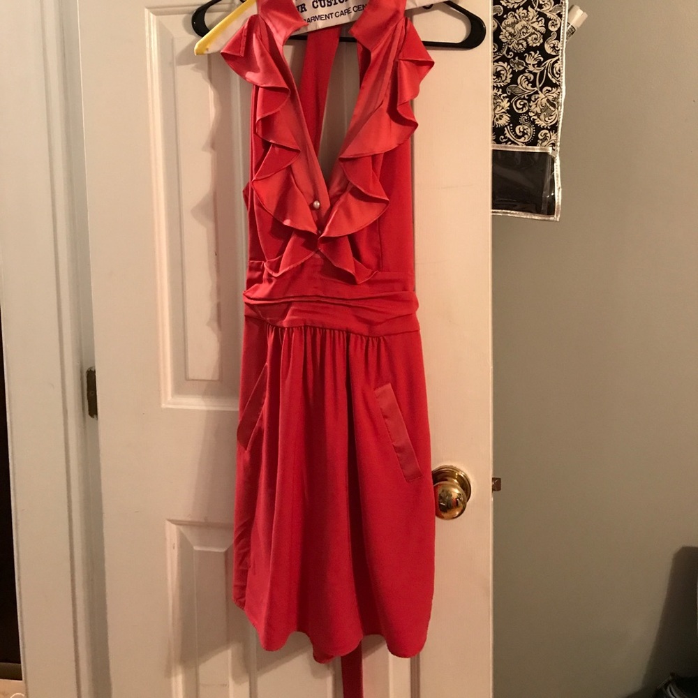BCBG coral dress