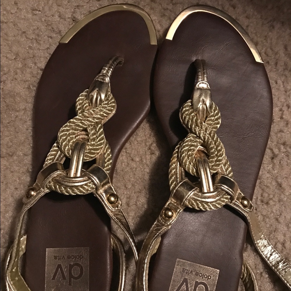 Gold anchor sandals