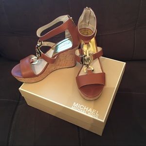 Like New Michael Kors Logo Wedges 8