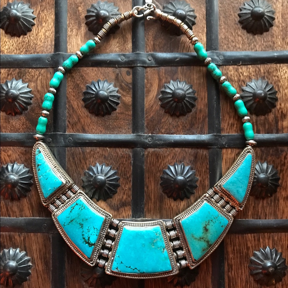 Vanessa Mooney Bib Style Turquoise Necklace - Picture 2 of 4