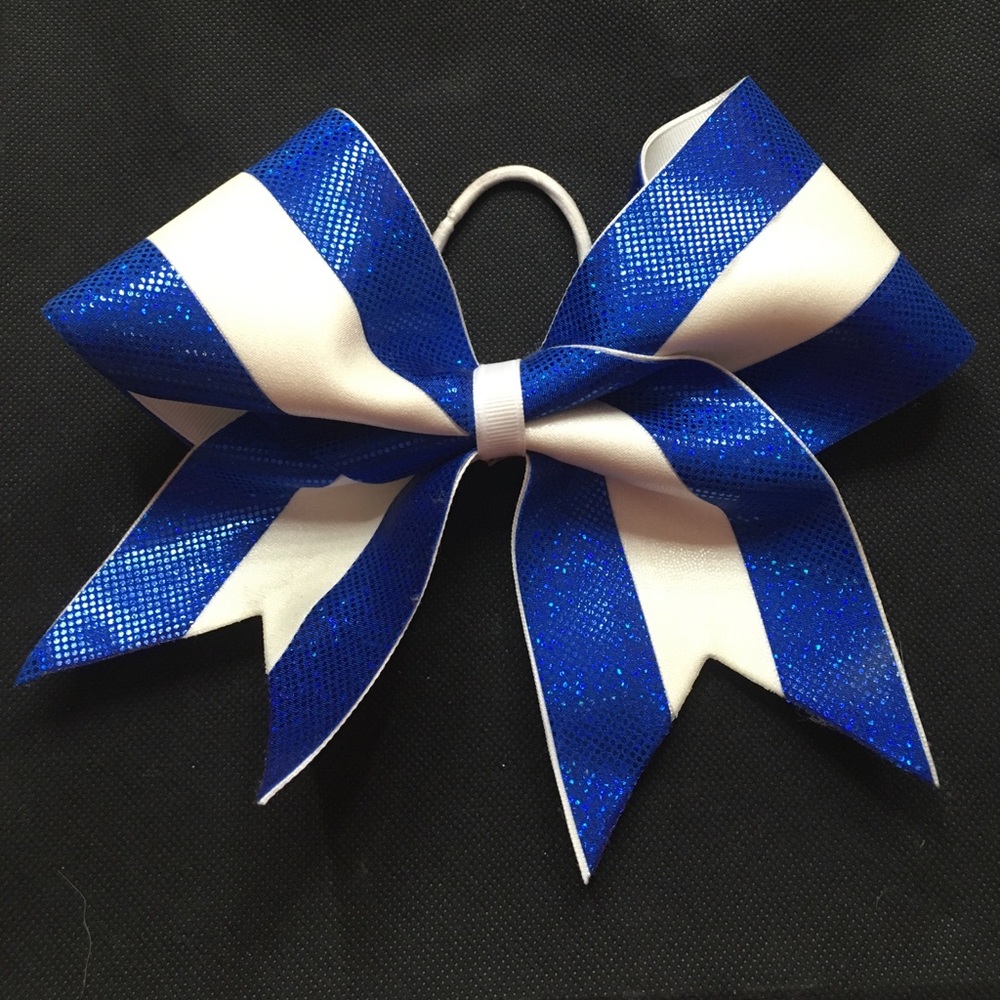 Blue & White Stripped Bow