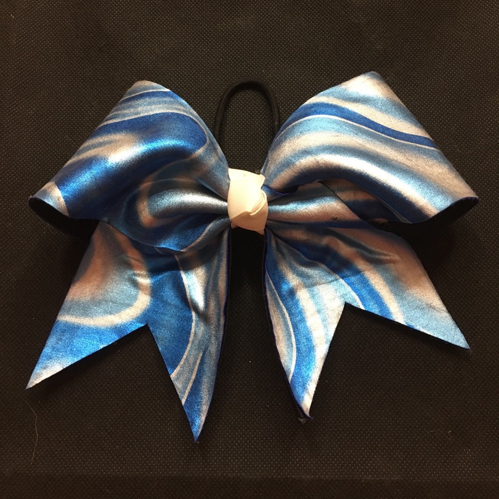 Blue & White Tie-Dye Bow
