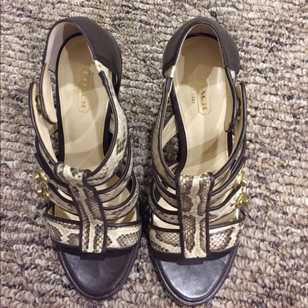 Coach Brown Python Sandals 7.5 - image 5