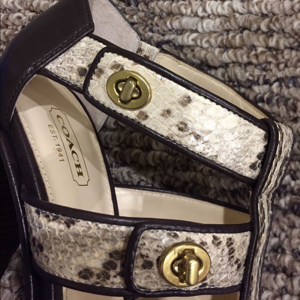Coach Brown Python Sandals 7.5 - image 2