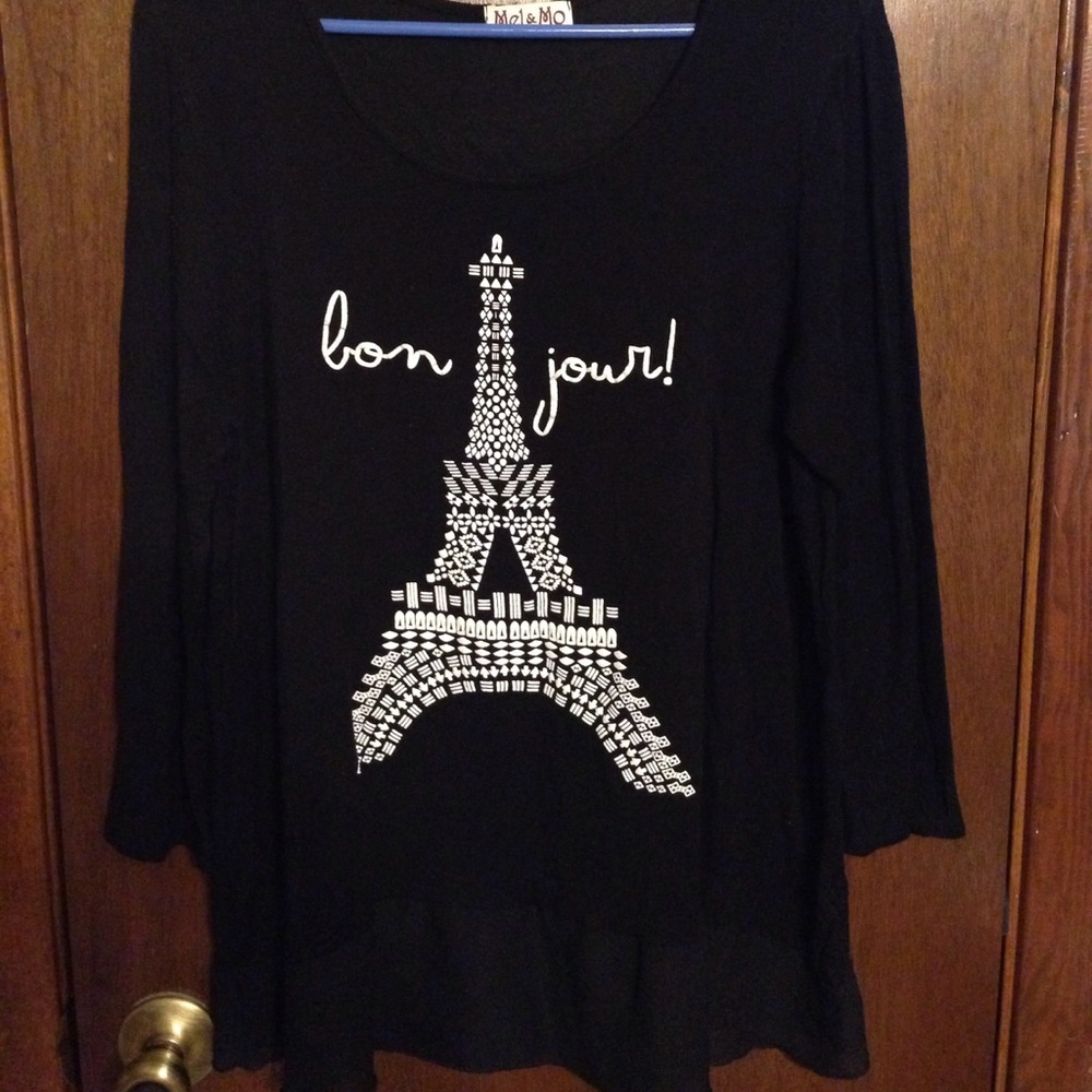 "Bon jour" 3/4 Sleeve Top