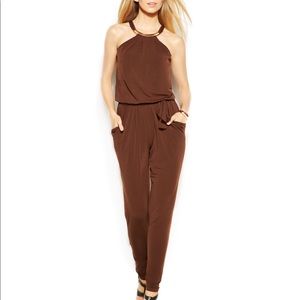 Like New Michael Kors Jumpsuit w/Gold Detail- L