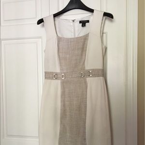 WHBM cream and tan dress