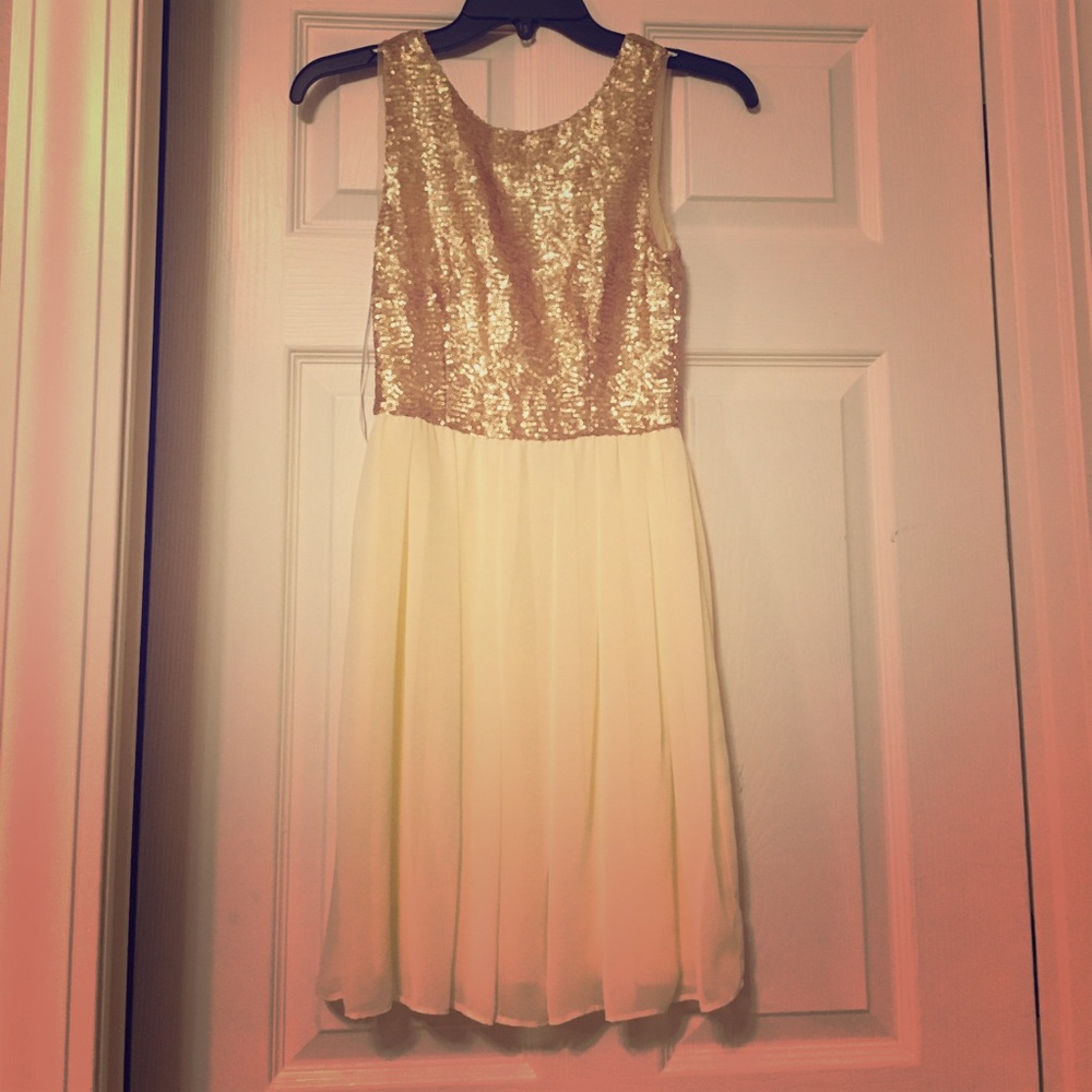Gold sequin dress