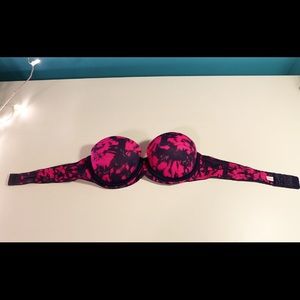 PINK tie dye bandeau push up bra