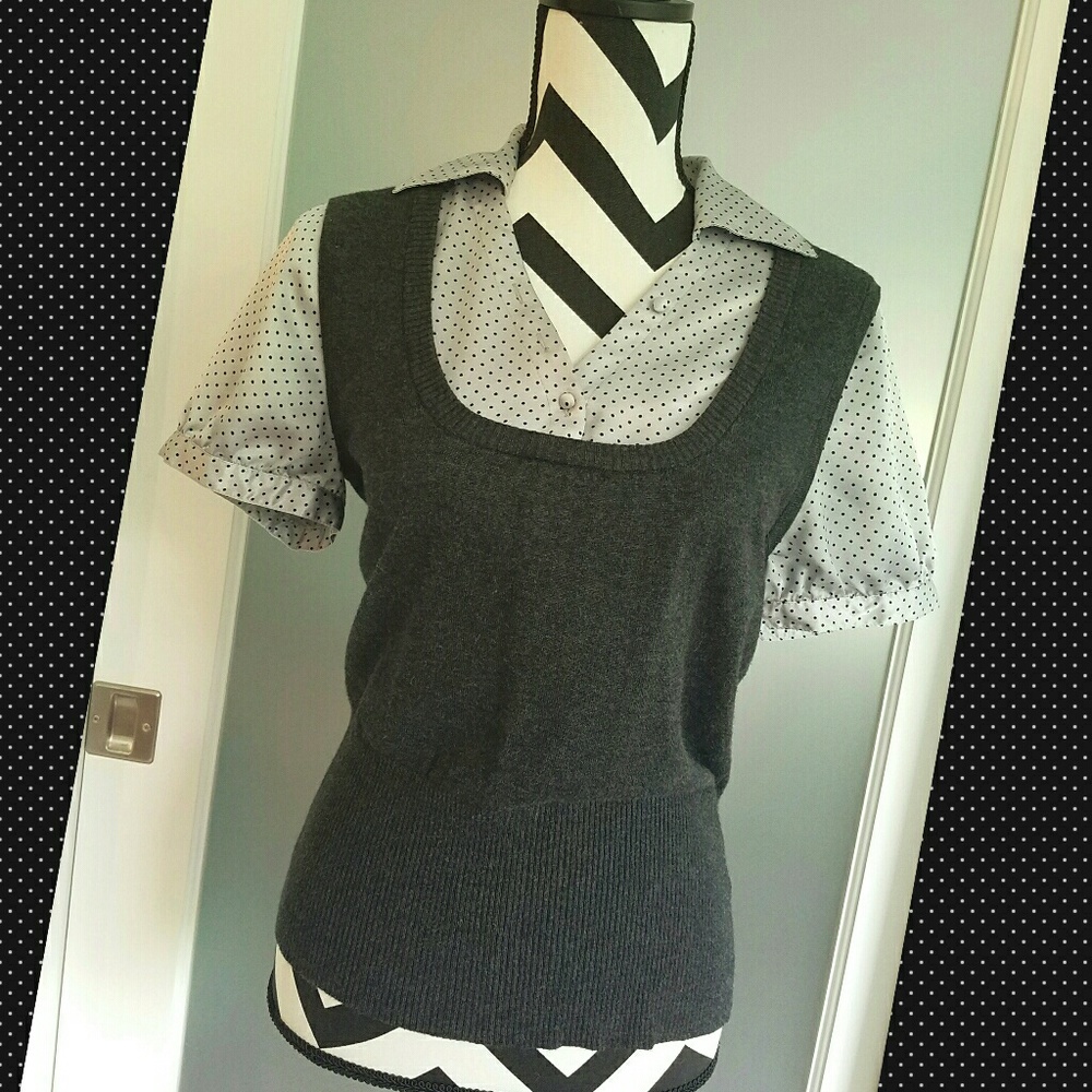 Grey Layered Look Sweater