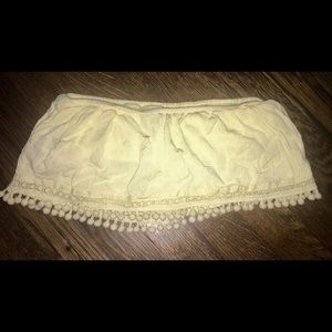 Strapless yellow top