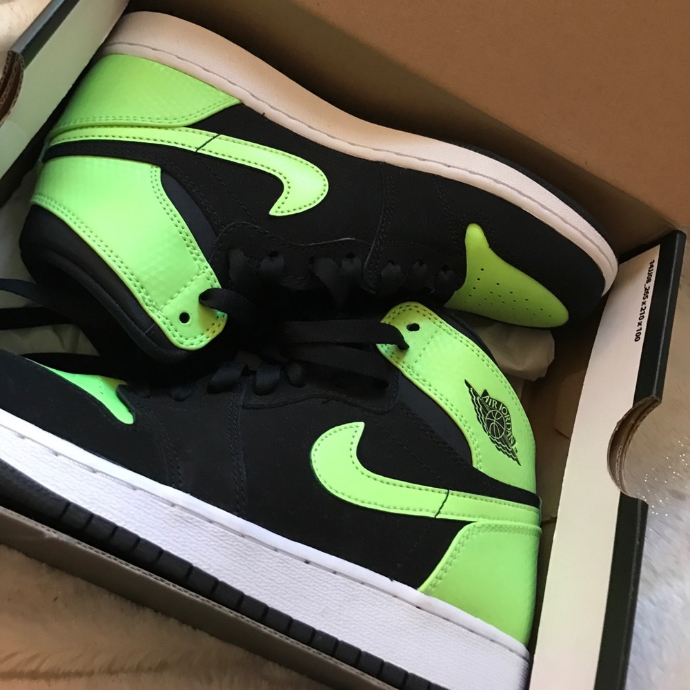 Lime green Nike high tops