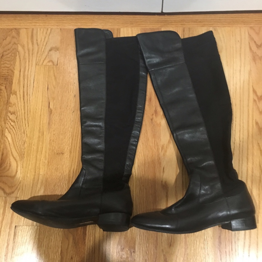 🎉SALE🎉 Black Leather Over the Knee Boots