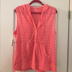 Coral tank top with hood