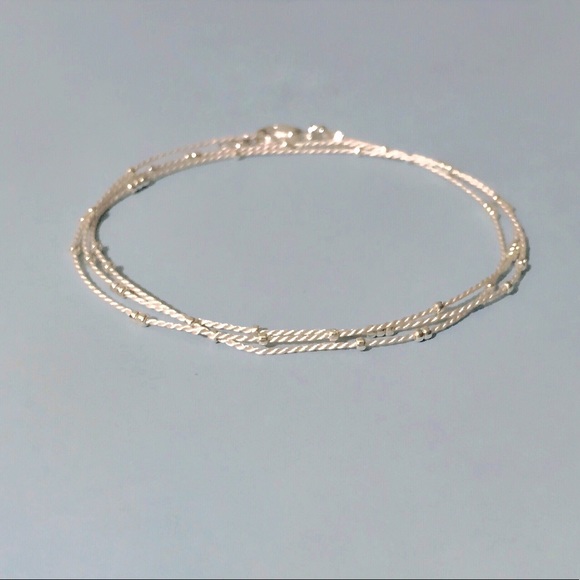 tiny gold beaded silk wrap cord stacking bracelet - Picture 7 of 7