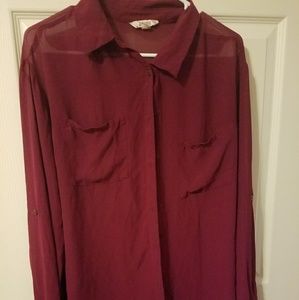 Maroon Sheer Blouse