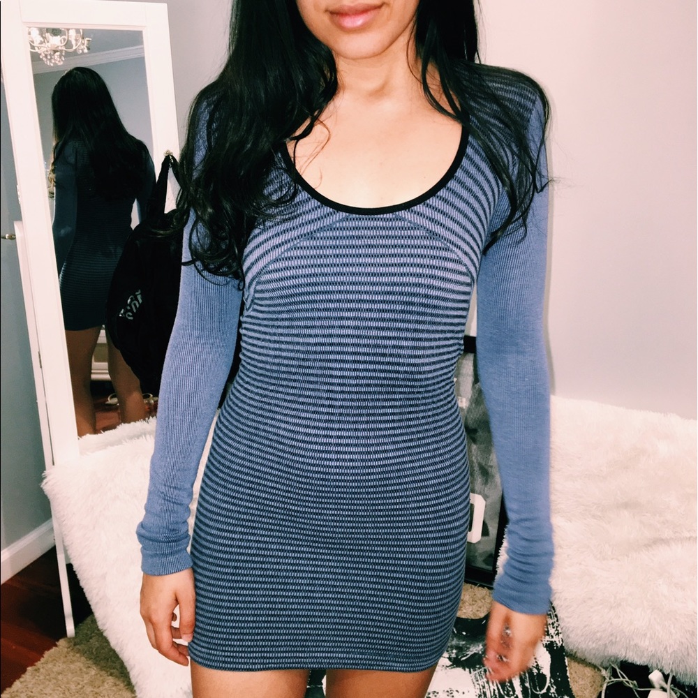 free people long sleeve bodycon dress