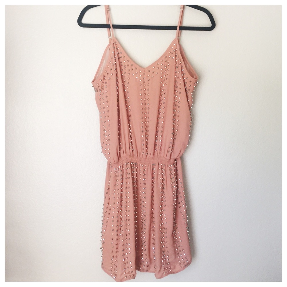 🔴 SOLD!  Guess Peach/Nude Deco Beaded Dress