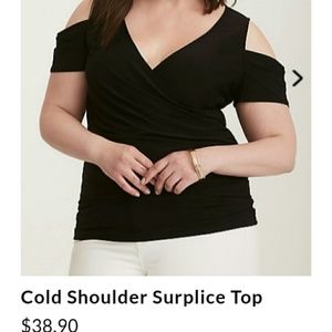 Torrid cold shoulder surplice top size 1 nwt