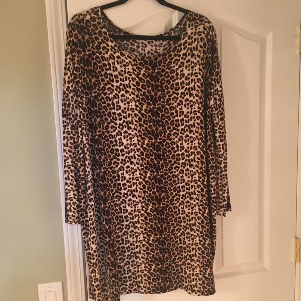 Piko style cheetah print shift dress