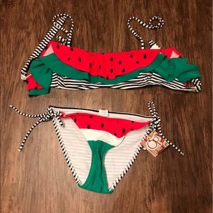 Watermelon / Striped Bikini