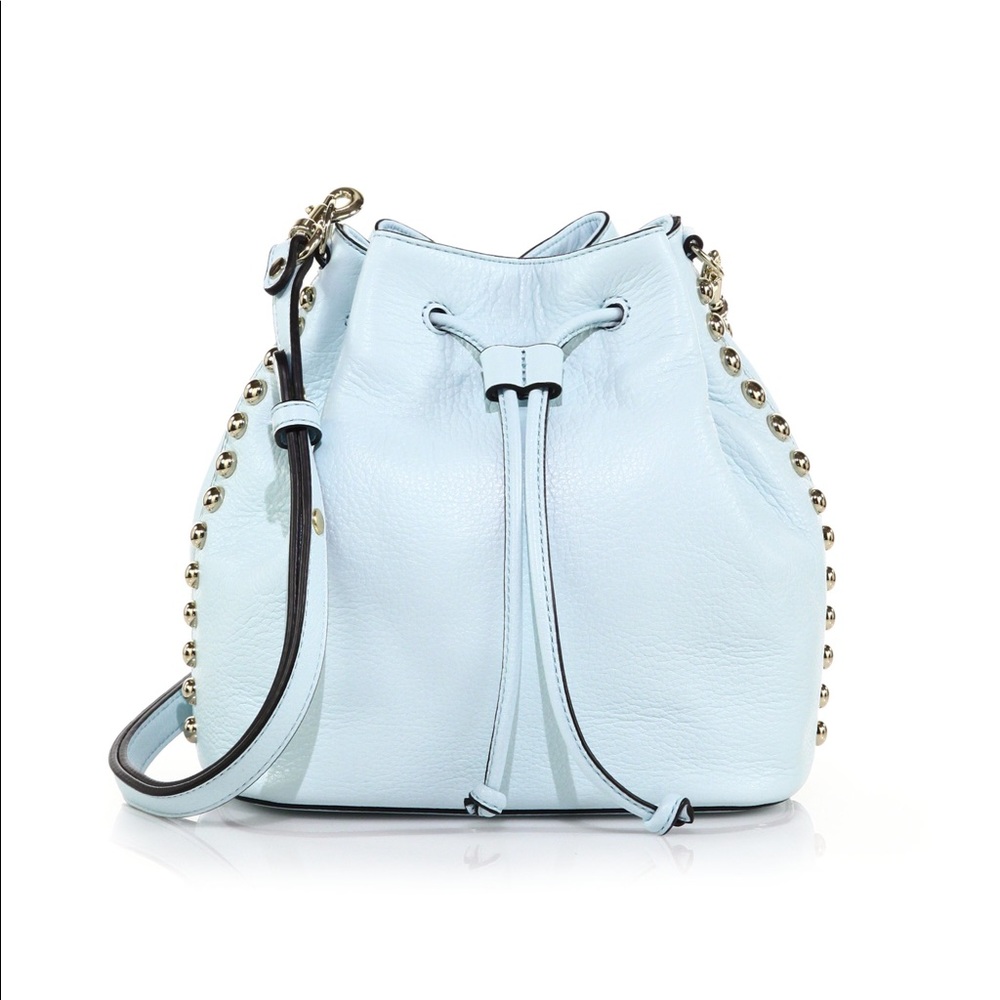 rebecca minkoff studded leather bucket bag