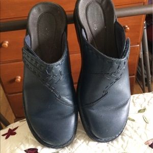 Clarks Navy Mules/Slides
