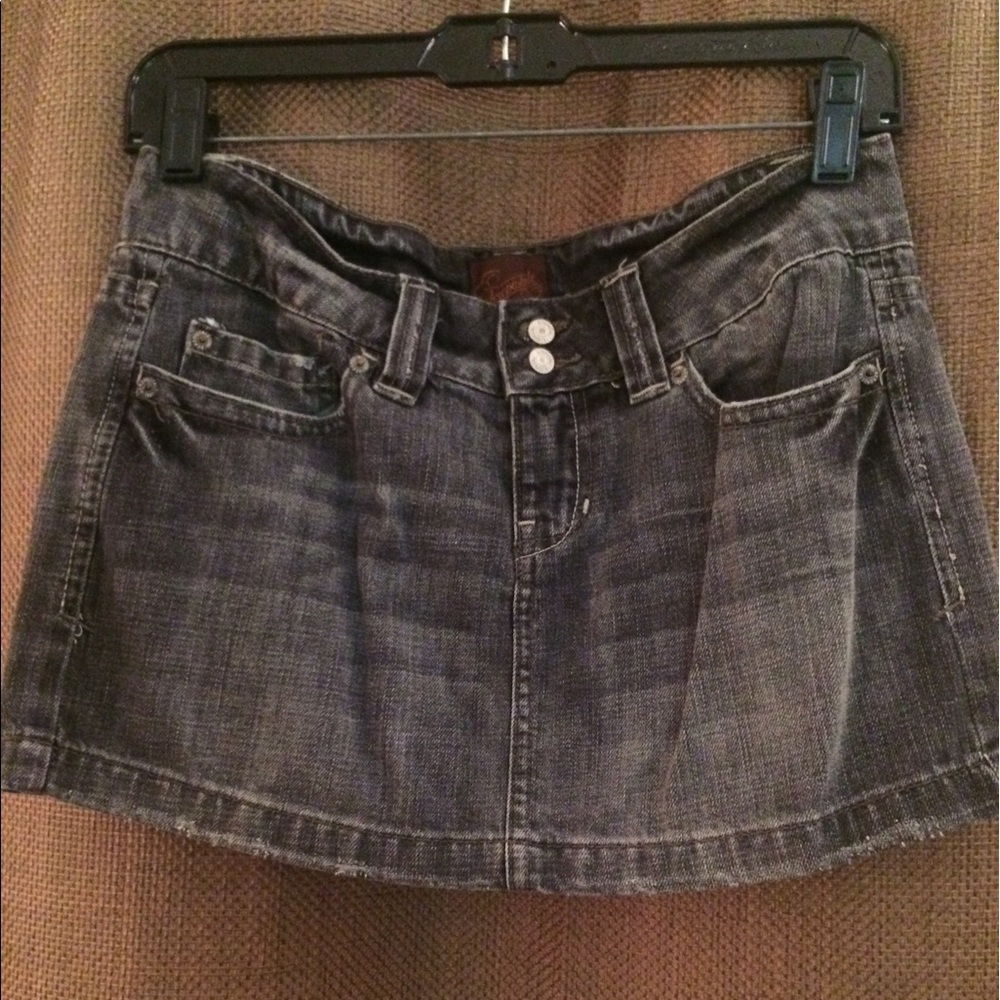 Gray denim skirt