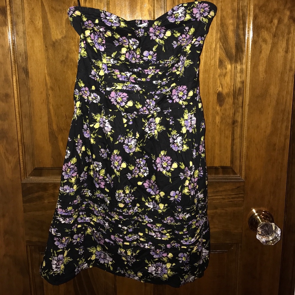 Black strapless dress