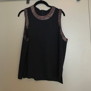 J crew sequin tipped knit tank