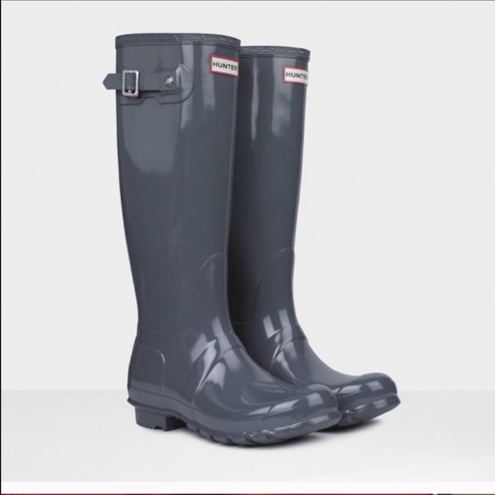 Hunter Tall Gray Boots Size 8