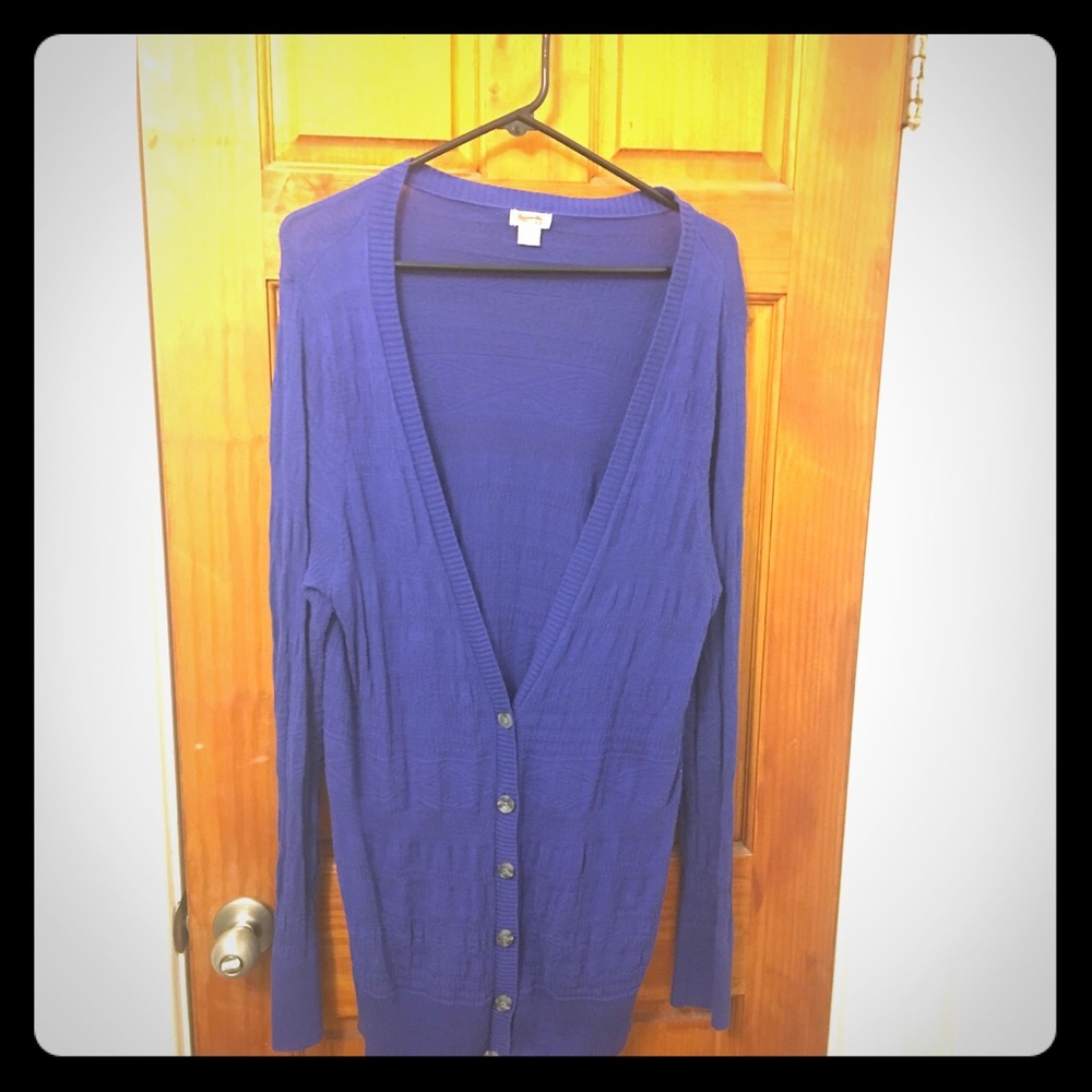 Mossimo Colbalt Blue Textures Cardigan