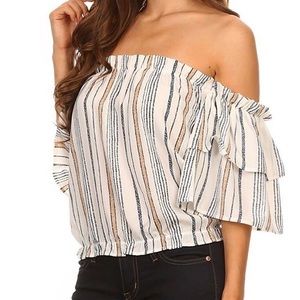 Ruffle Sleeve- Off The Shoulder Top